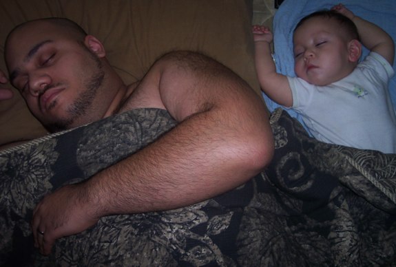 Alijah and Daddy sleeping