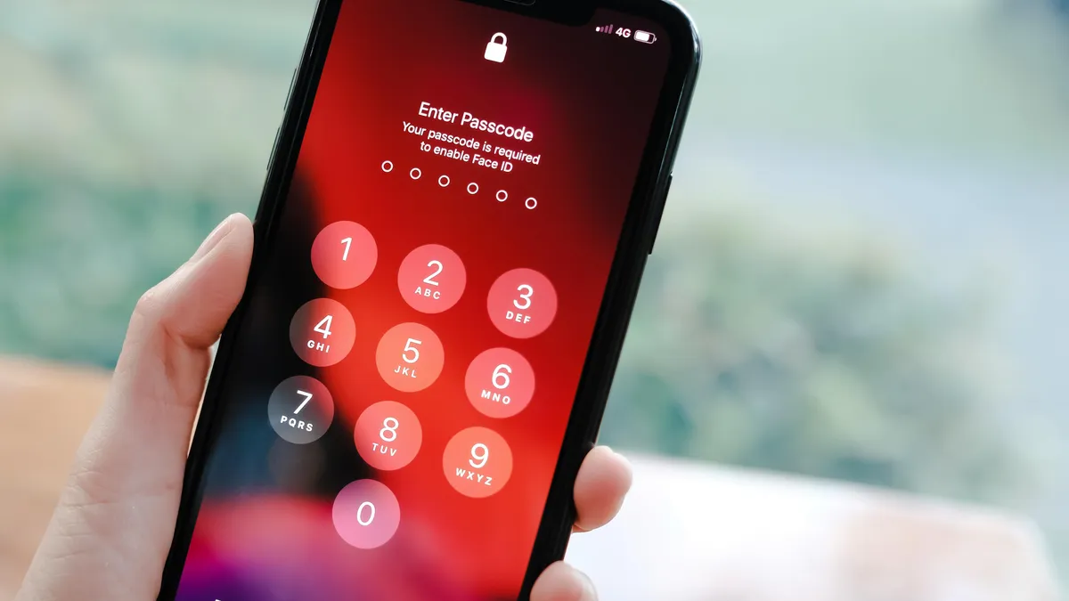 iPhone passcode entry