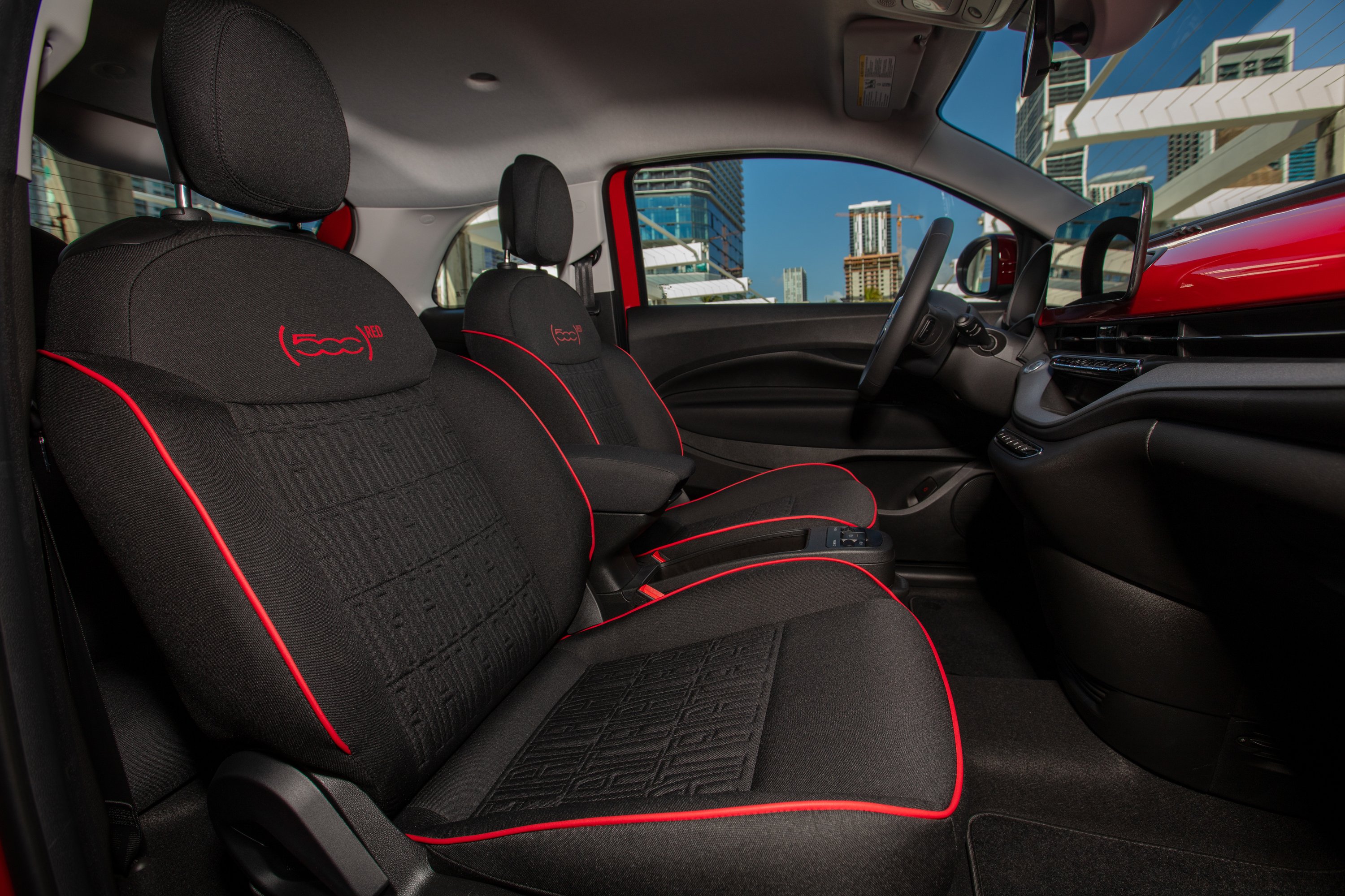 Fiat 500e Red 2024 interior