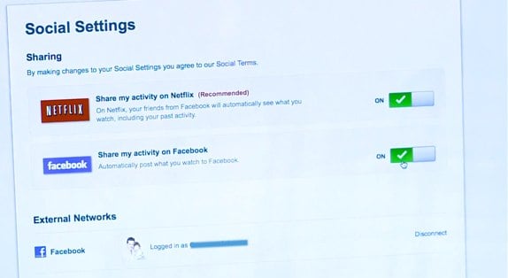 Netflix Facebook Sharing