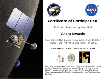 Moon Certificate