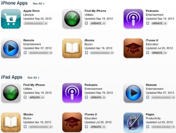 Apple iOS 6 app updates