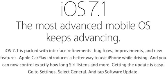 iOS 7.1 new features