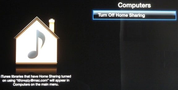 Apple TV Home Sharing