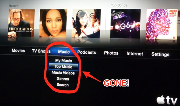 Apple TV Music Menu