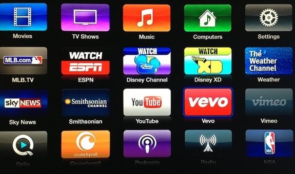 Apple TV VEVO Disney weather channel