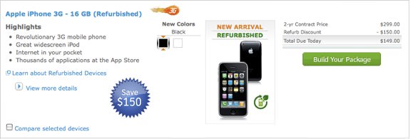 AT&T iPhone 3G refurbished