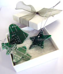 Circuit Board Tree Ornaments