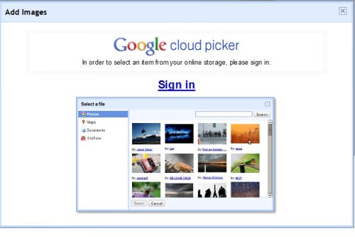 google cloud picker
