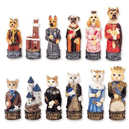 Dog and Cat Chess set