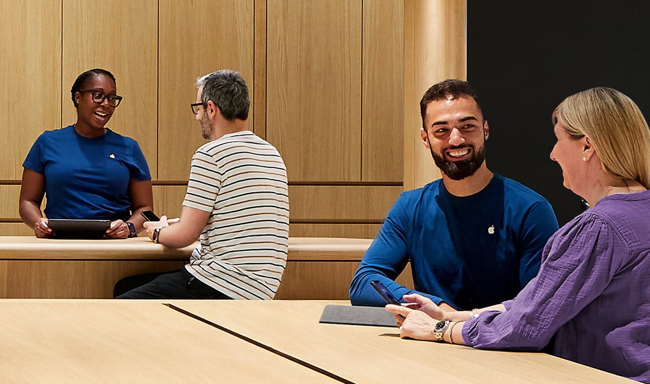An Apple retail store where the Genius Bar handles customer support sessions