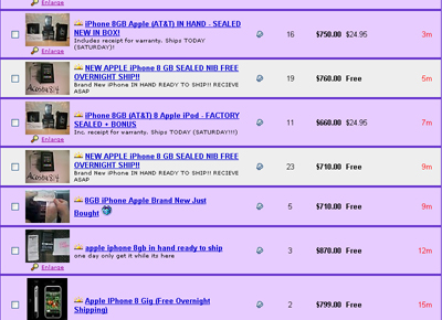 iPhones on eBay