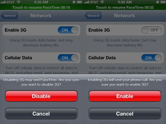 iOS 6 FaceTime 3G