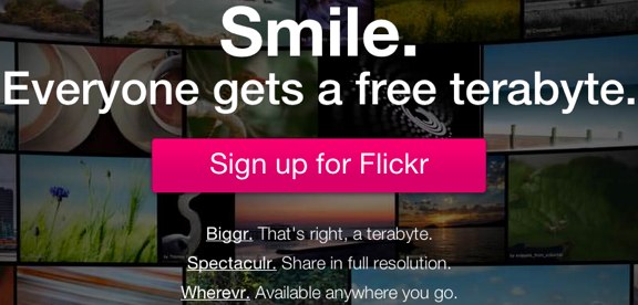 Flickr redesign 1TB