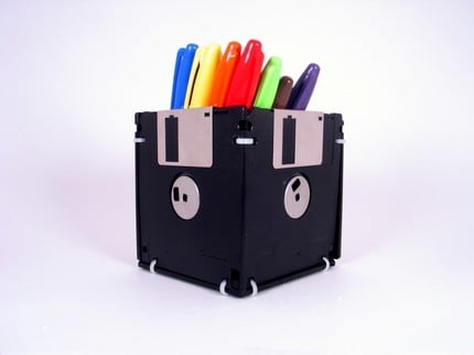 Floppy Disk Pen and Pencil Holder