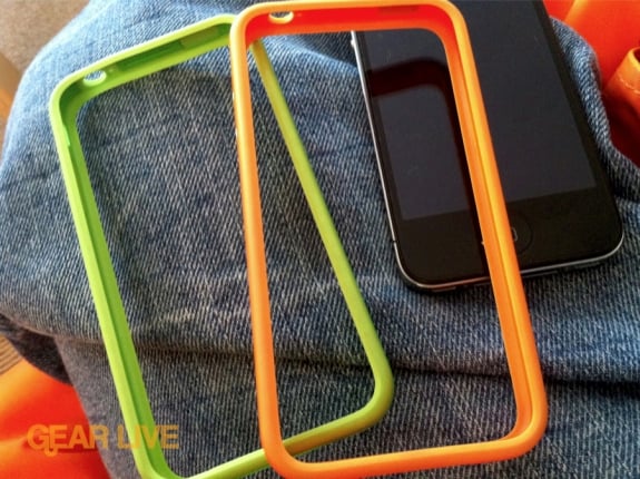 white iphone 4 bumper case. Orange and Green iPhone 4