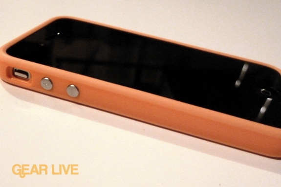 iphone 4 bumper. iPhone 4 side with orange