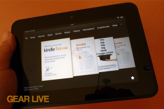 Kindle Fire HD carousel