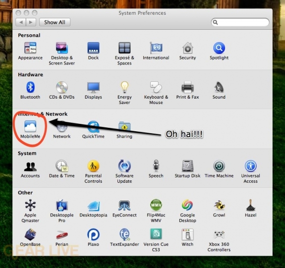MobileMe icon in System