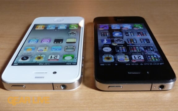 iphone 4 white back. White iPhone 4 and black