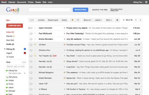 Gmail Google+ redesign