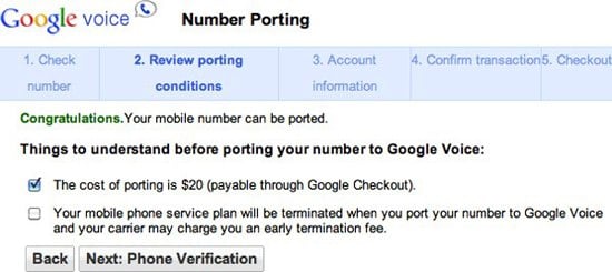 google voice number porting