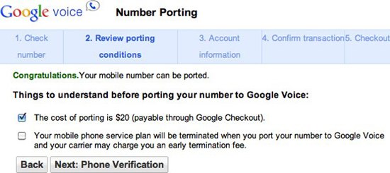 google voice number porting