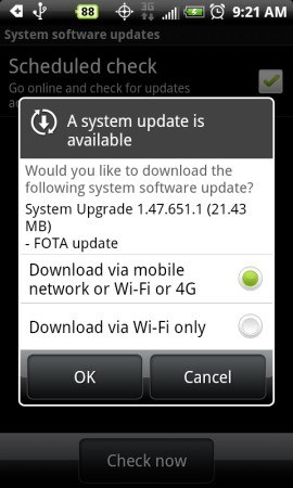 HTC EVO 4G OTA Update 1.47.651.1