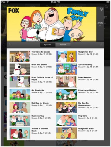 Hulu Plus iPad iphone app