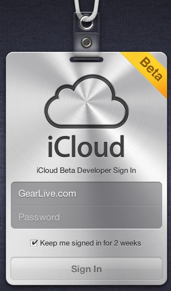 iCloud sign in