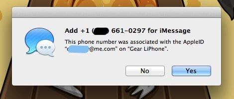 iMessage Phone Number Merging 10.8.2