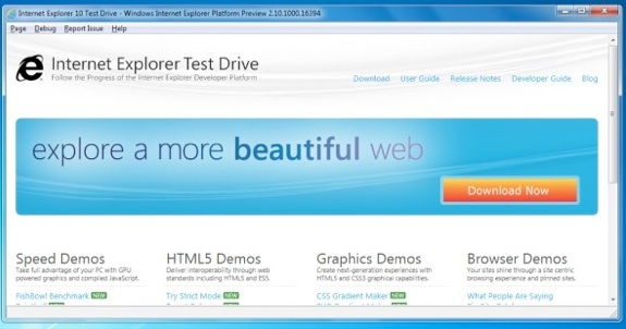 Internet Explorer 10 Test Drive