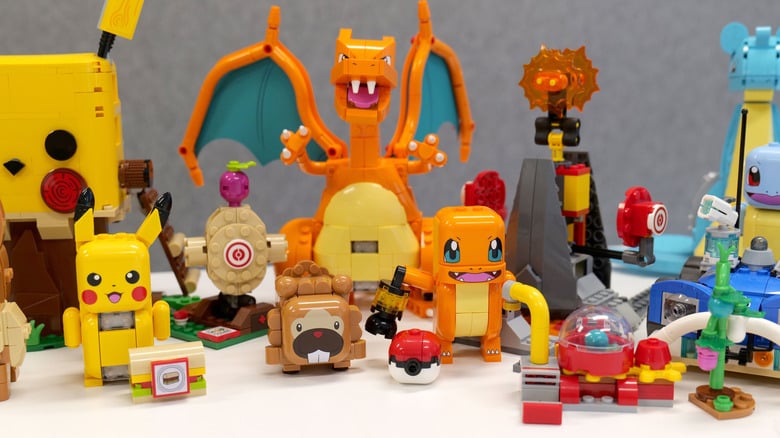 A collection of the new Lego Pokemon Smart Play sets