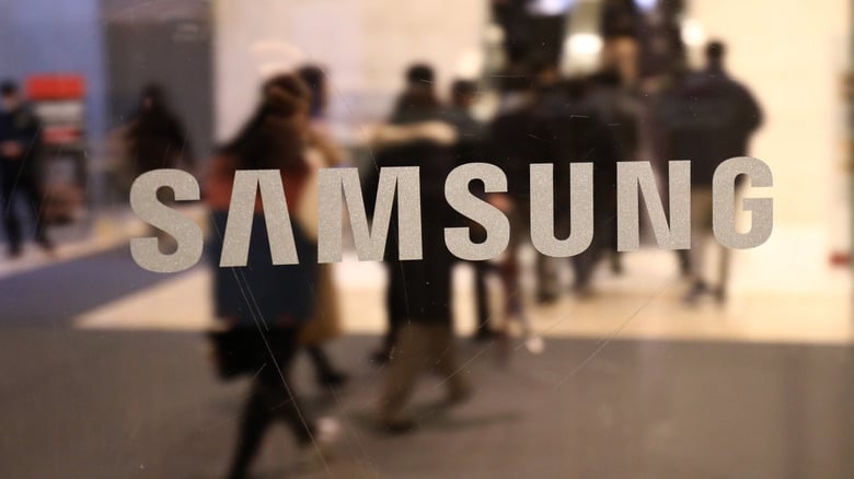 Samsung signage at the company's corporate offices in Seoul, South Korea
