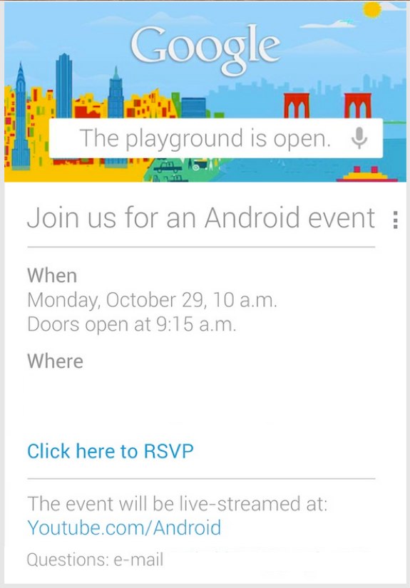 Google Event Oct 29