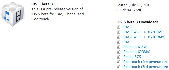 ios 5 beta 3 9a5259f