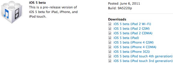 ios 5 beta 9a5220p
