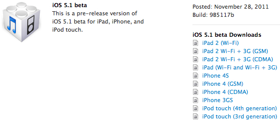 ios 5.1 beta 9b5117b