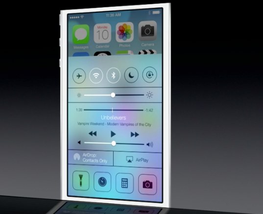 iOS 7 control center