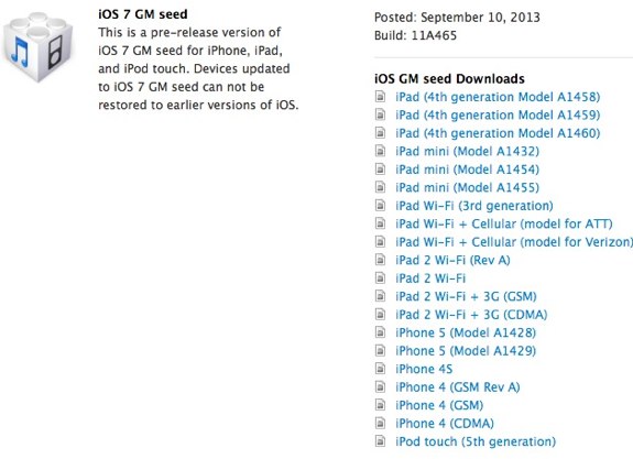 iOS 7 GM download