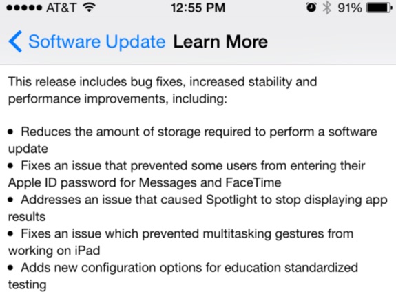 Apple iOS 8.1.3 release
