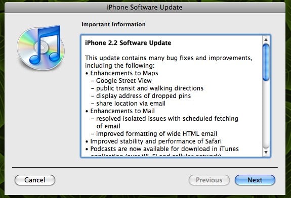 iPhone 2.2 firmware