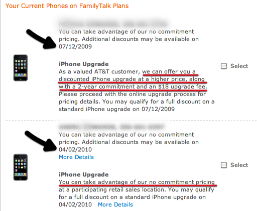 iPhone 3GS upgrade pricing