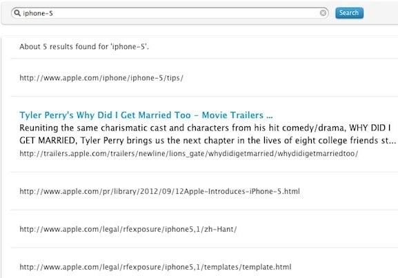 iPhone 5 search results