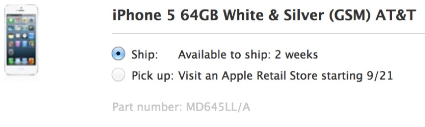 iPhone 5S backordered