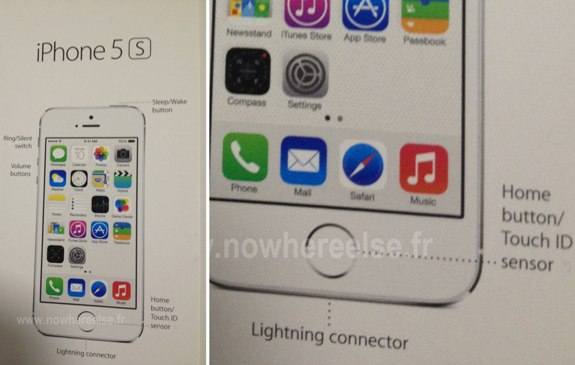 iPhone 5S Touch ID fingerprint sensor