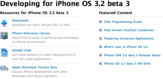 iPhone OS 3.2 Beta 3