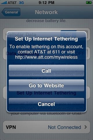 iPhone OS 4.0 AT&T tethering