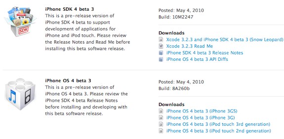 iPhone OS 4.0 Beta 3 SDK