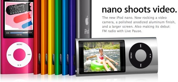 iPod nano shoots video